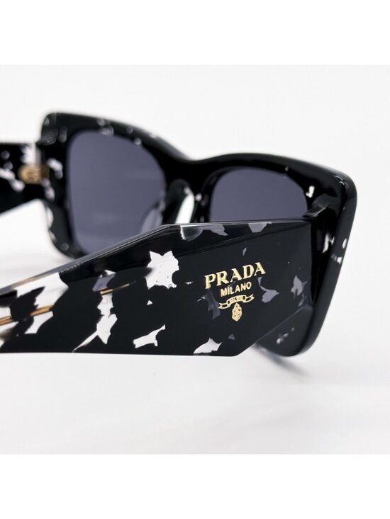 NEW PRADA SUNGLASSES PR08YS 15S5Z1 BLACK WHITE WOMEN EYEWEAR PR 08YS, SPR 08Y main image 8